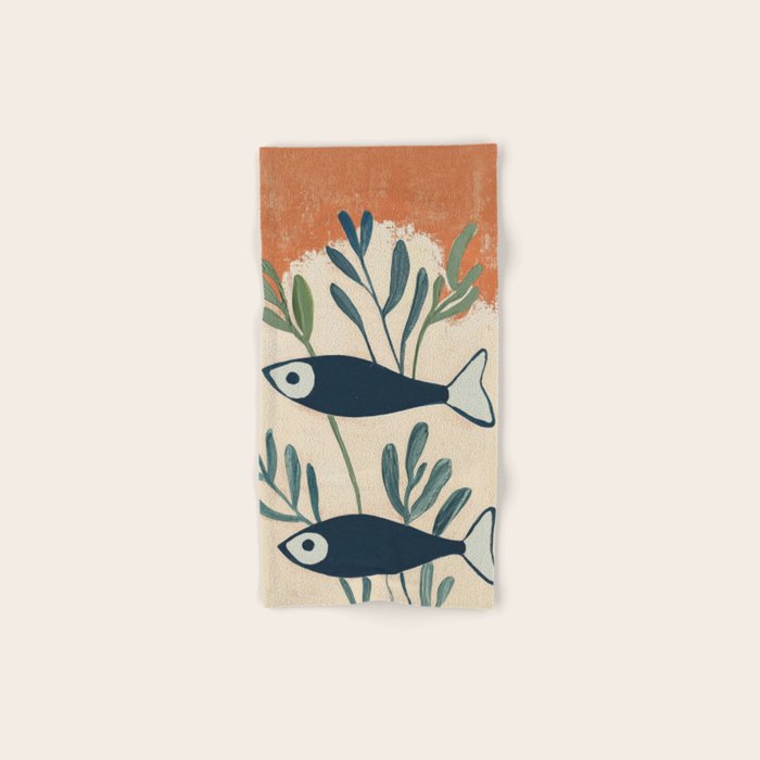 Two Swimming Fish Bath Towel Gallery Image 1