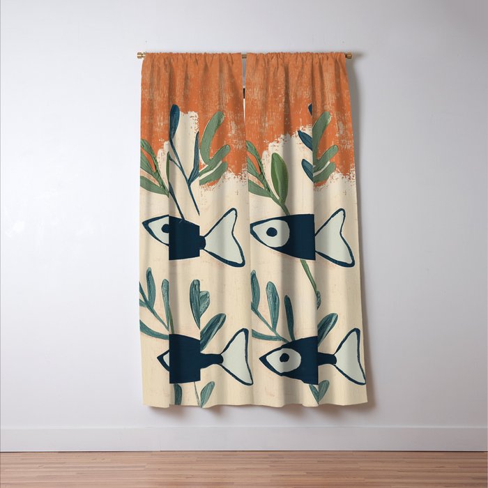 Two Swimming Fish Window Curtain Gallery Image 3