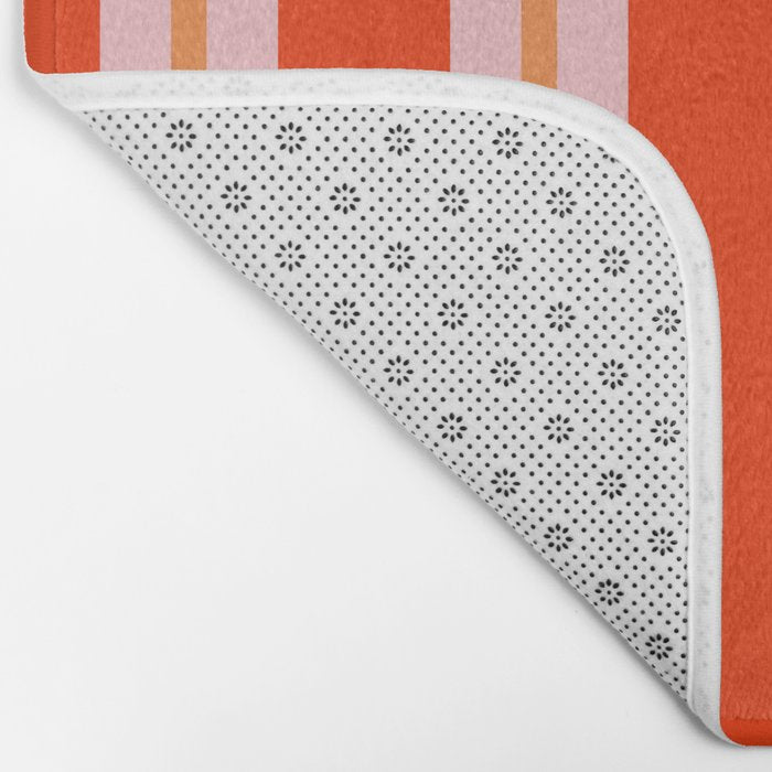 Bold Stripes Orange Orange Pink Bath Mat Gallery Image 2