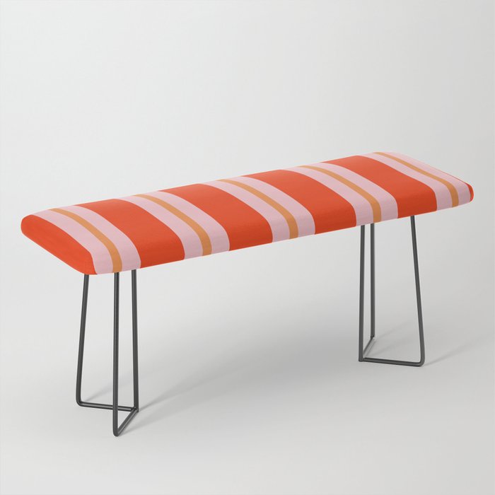 Bold Stripes Orange Orange Pink Bench Gallery Image 1