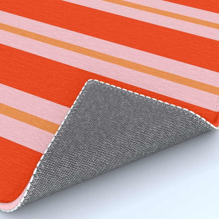 Bold Stripes Orange Orange Pink Rug Gallery Image 4