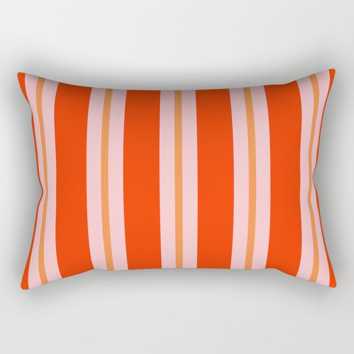Bold Stripes Orange Orange Pink Rectangular Pillow Gallery Image 2
