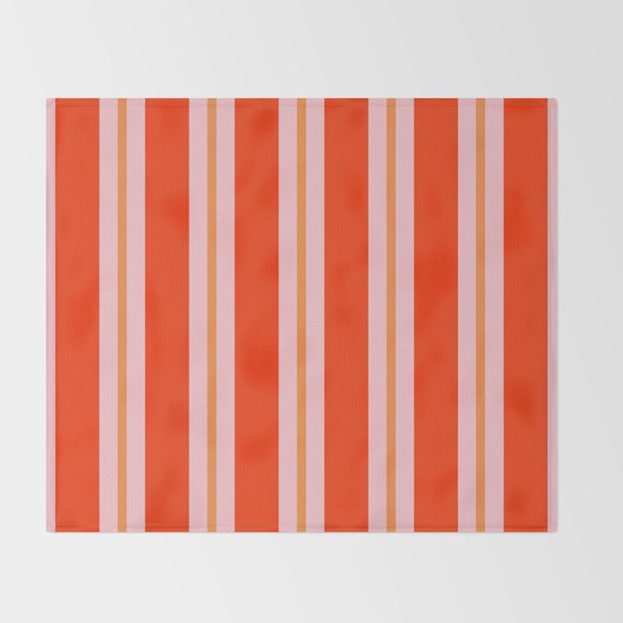 Bold Stripes Orange Orange Pink Throw Blanket Gallery Image 2