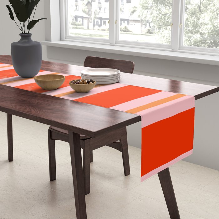 Bold Stripes Orange Orange Pink Table Runner Gallery Image 2