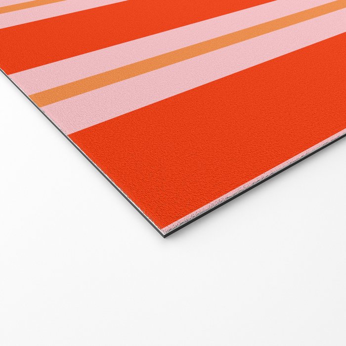 Bold Stripes Orange Orange Pink Welcome Mat Gallery Image 2