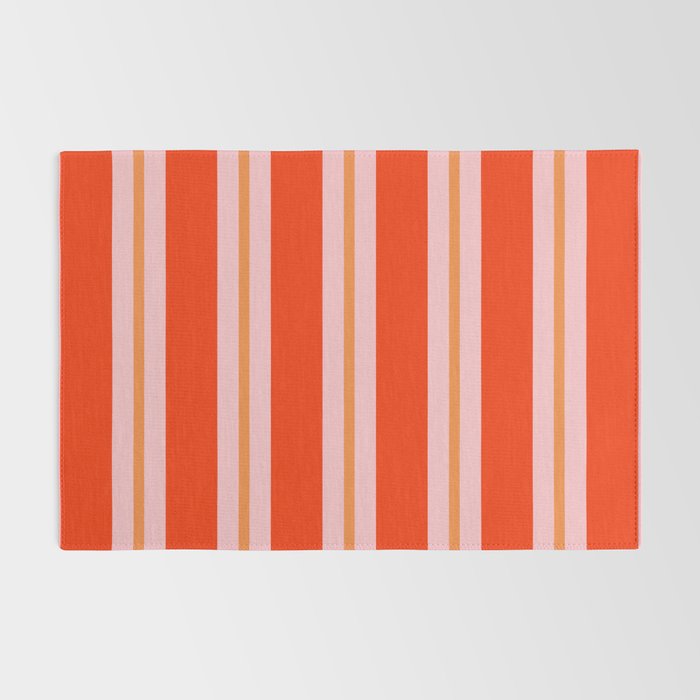 Bold Stripes Orange Orange Pink Rug Gallery Image 2