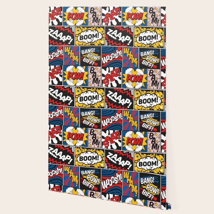 Modern Comic Book Superhero Pattern Color Colour Cartoon Lichtenstein Pop Art Wallpaper Gallery Image 2