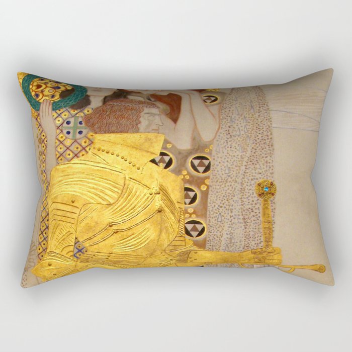Gustav Klimt "The Golden Knight" Rectangular Pillow Gallery Image 1