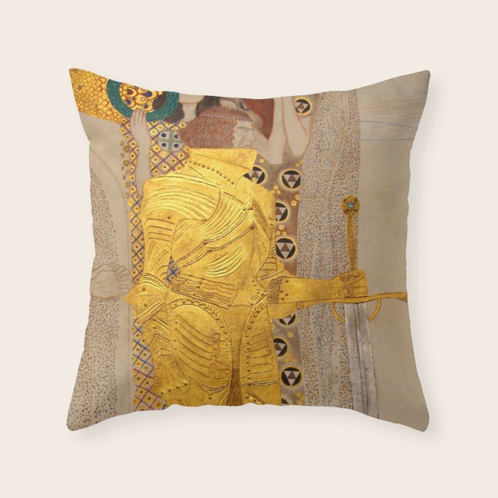 Gustav Klimt "The Golden Knight" Throw Pillow Gallery Image 6