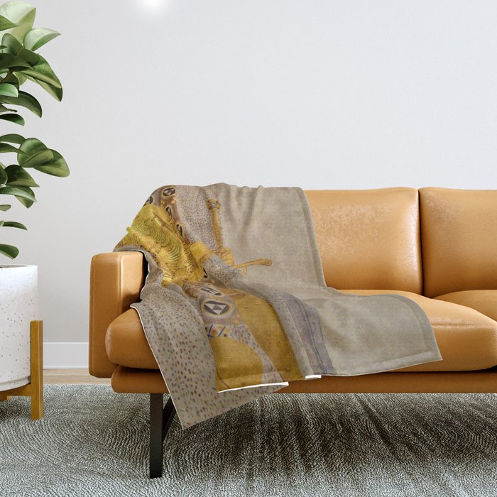 Gustav Klimt "The Golden Knight" Throw Blanket Gallery Image 1