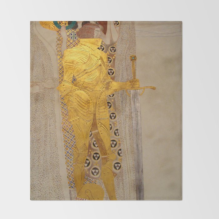 Gustav Klimt "The Golden Knight" Throw Blanket Gallery Image 2