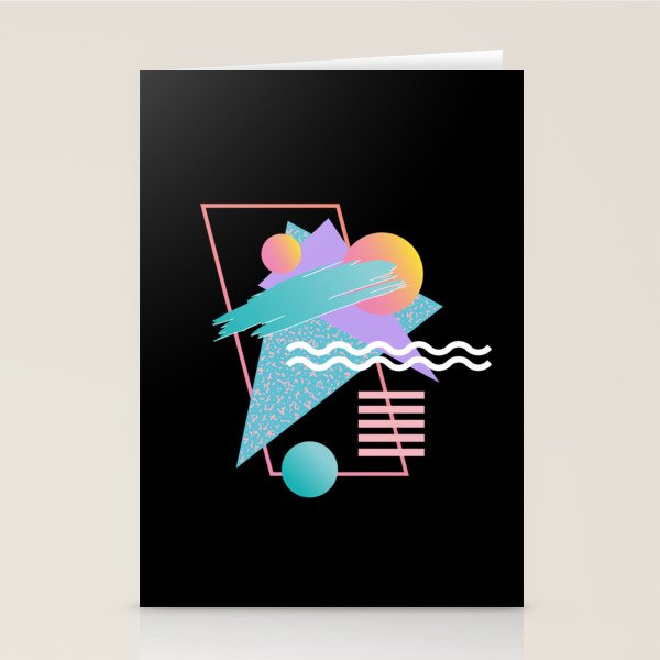 80s Retrowave Design - Memphis Pattern 135 Stationery Card Gallery Image 2