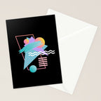 80s Retrowave Design - Memphis Pattern 135 Stationery Card Gallery Image 2