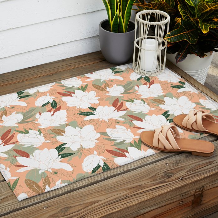 Big floral blossoms PF24 Outdoor Rug Gallery Image 2
