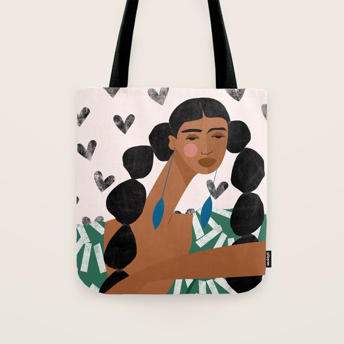 Boho Valentine Braids Tote Bag Gallery Image 1