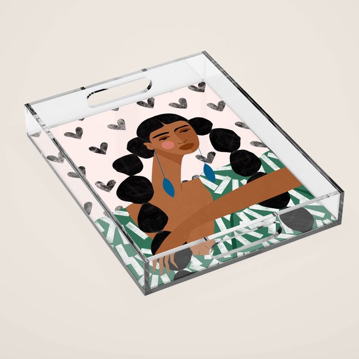 Boho Valentine Braids Acrylic Tray Gallery Image 1