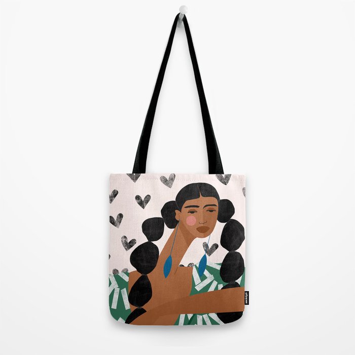 Boho Valentine Braids Tote Bag Gallery Image 2