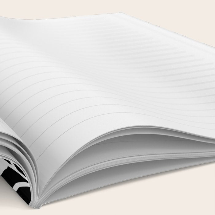 Floral Prints and Leaves, Line Art, Black and White Notebook Gallery Image 2