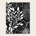 Floral Prints and Leaves, Line Art, Black and White Notebook Gallery Image 4