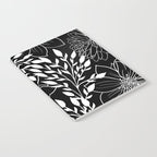 Floral Prints and Leaves, Line Art, Black and White Notebook Gallery Image 2