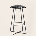 Floral Prints and Leaves, Line Art, Black and White Stool Gallery Image 1
