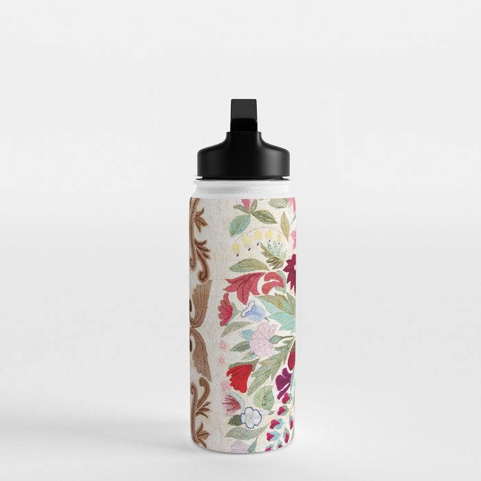 Vintage American Floral Rug Print Water Bottle Gallery Image 3