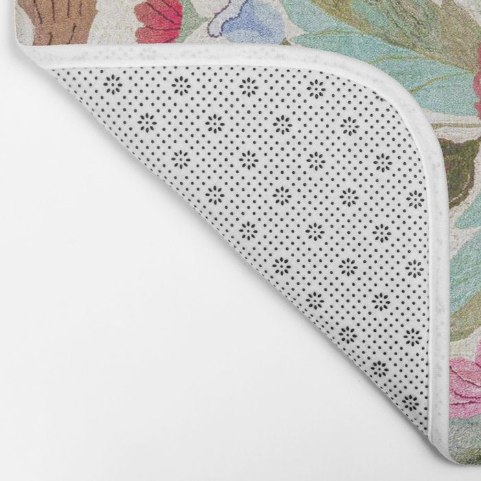 Vintage American Floral Rug Print Bath Mat Gallery Image 2