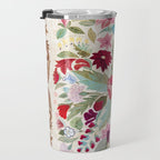 Vintage American Floral Rug Print Travel Mug Gallery Image 3
