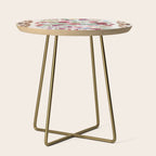 Vintage American Floral Rug Print Side Table Gallery Image 1