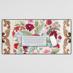 Vintage American Floral Rug Print Desk Mat Gallery Image 1
