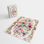 Vintage American Floral Rug Print Jigsaw Puzzle Gallery Image 2