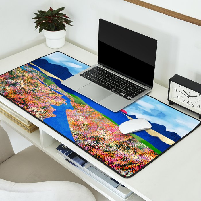 Flower Field Stream Desk Mat Gallery Image 2
