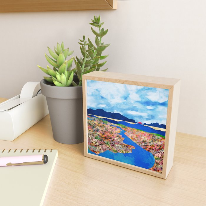 Flower Field Stream Mini Art Print Gallery Image 2