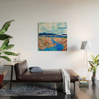 Flower Field Stream Wood Wall Art Gallery Image 2