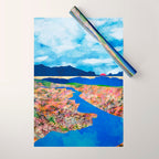 Flower Field Stream Wrapping Paper Gallery Image 1