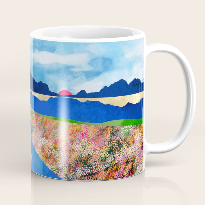 Flower Field Stream Coffee Mug Gallery Image 1