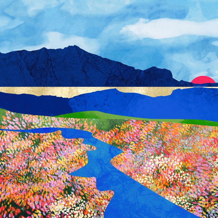 Flower Field Stream Coffee Mug Gallery Image 2