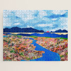 Flower Field Stream Jigsaw Puzzle Gallery Image 1