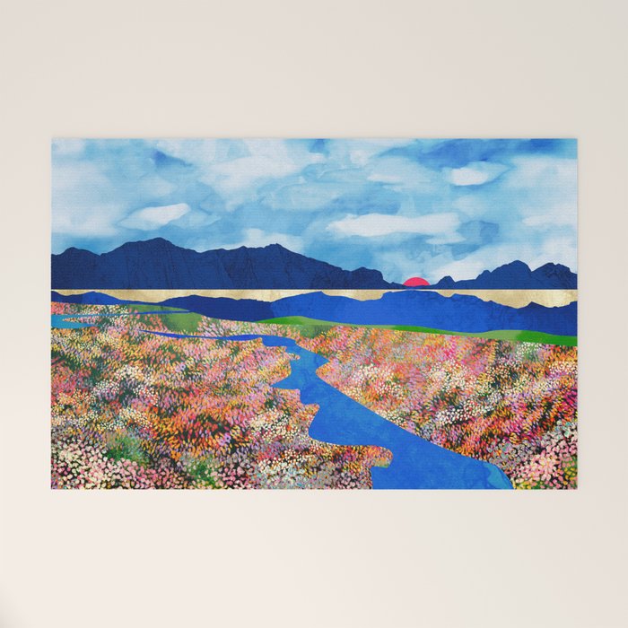 Flower Field Stream Welcome Mat Gallery Image 1