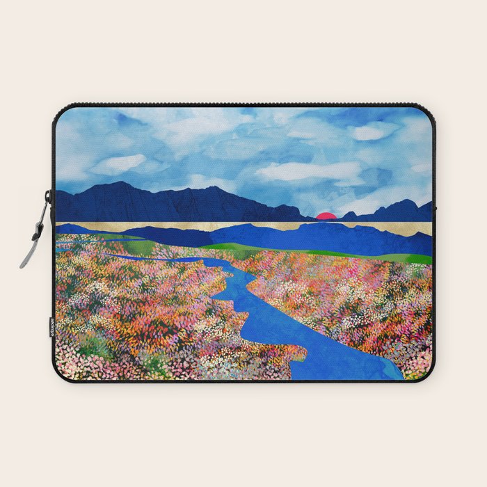 Flower Field Stream Laptop Sleeve Gallery Image 1