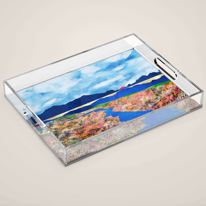 Flower Field Stream Acrylic Tray Gallery Image 1