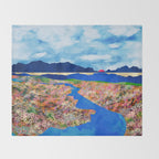 Flower Field Stream Throw Blanket Gallery Image 2