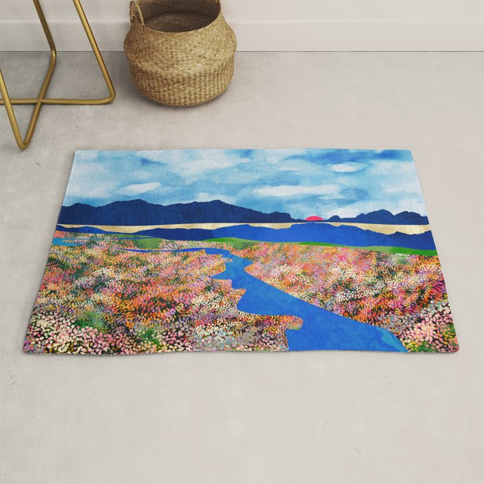 Flower Field Stream Rug Gallery Image 1