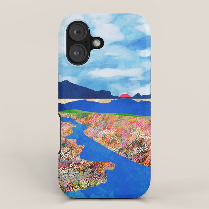 Flower Field Stream iPhone Case Gallery Image 1