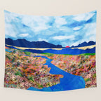 Flower Field Stream Wall Tapestry Gallery Image 4