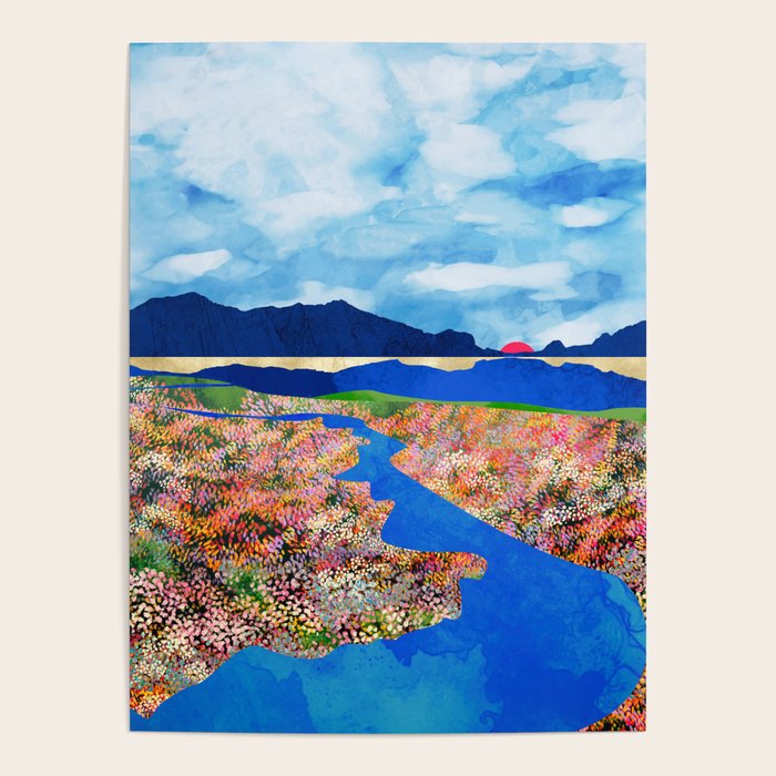 Flower Field Stream Poster Gallery Image 4