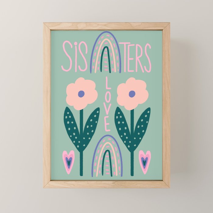 Sisters Love  Mini Art Print Gallery Image 1