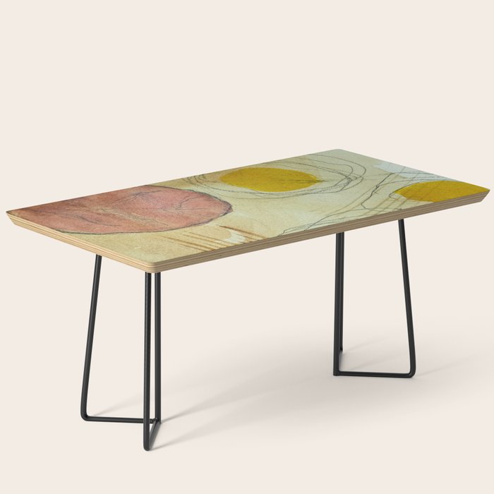 the sun rises and sets modern abstract mixed media painting Coffee Table Gallery Image 1
