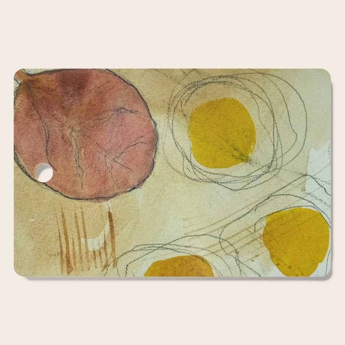 the sun rises and sets modern abstract mixed media painting Cutting Board Gallery Image 1