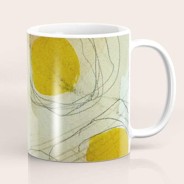 the sun rises and sets modern abstract mixed media painting Coffee Mug Gallery Image 1